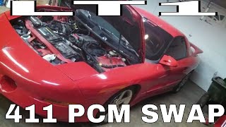 LT1 411 LS1 pcm swap part 2 Timing cover reluctor wheel install [upl. by Ahsenat]