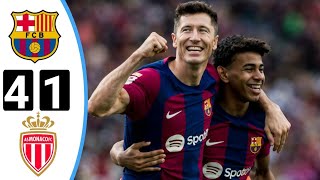 Barcelona vs Monaco 41 All Goals amp Highlights  2024 [upl. by Margaux]