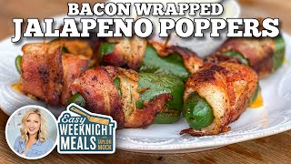 Easy Weeknight Meals Bacon Wrapped Jalapeno Poppers  Blackstone Griddles [upl. by Rebeka]