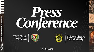 WKS Slask Wroclaw v FalcoVulcano Szombathely  Press Conference  BasketballCL 202425 [upl. by Skolnik]