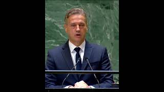 Slovenian Prime Minister Golob says quotNetanyahu stop the warquot at the UN General Assembly [upl. by Whitver]