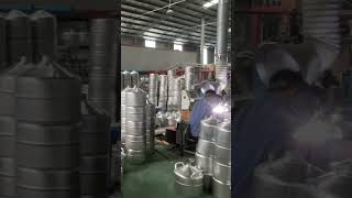 Liquid nitrogen tank productionliquid nitrogen dewar liner welding machine farming science [upl. by Ecirpak357]