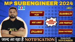 MP SUBEngineer Vacancy 2024 Vyapam Syllabus Exam Pattern amp Eligibility Criteria Complete Details [upl. by Icats]