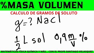 Cuantos gramos de NaCl se necesitan para preparar 12 L de solucion 09mv [upl. by Yssirc]