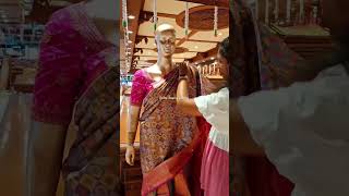 How to drape perfect hand prepleating in tissue silk saree saree draping prepleating shaping [upl. by Yracaz]