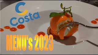 Costa Smeralda Menus 2023 [upl. by Nerissa]