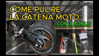 COME PULIRE E INGRASSARE LA CATENA MOTO  3 BONUS 4k [upl. by Zsazsa]