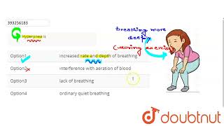 Hyperpnea is  CLASS 12  BREATHING AND EXCHANGE OF GASES  BIOLOGY  Doubtnut [upl. by Skelton]