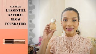 NEW GUERLAIN LESSENTIEL FOUNDATION  ON DARK SKIN [upl. by Arsuy569]