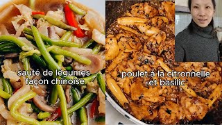 poulet à la citronnelle et basilic  sauté de légumes façon chinoise [upl. by Weisbrodt]