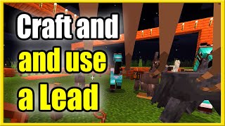 How to use a LEAD on Animals amp Mobs in Minecraft How to Craft [upl. by Ayocat]