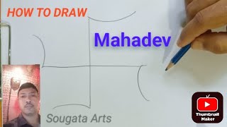 How to draw Mahadev with Swastik symbol l sougataarts226 [upl. by Brandais282]