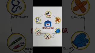 World First aid day drawing  first aid kit drawing  first aid box drawing first aid chart shorts [upl. by Htirehc]