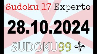 Sudoku 17 Experto  Octubre 28 2024 [upl. by Selohcin]