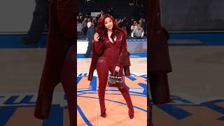 Cardi B Stuns at Knicks vs Bucks Game in New York 🔥👜asdfashionstyle [upl. by Politi]