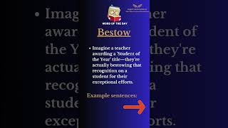 Bestow Meaning with examples  English vocabulary englishvocabulary learnenglish shorts [upl. by Tacklind]