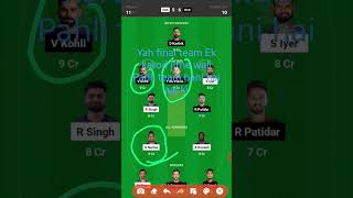 KKR versis RCB match T20 team prediction final team C B dream prediction RCB KKR KKR [upl. by Samid402]