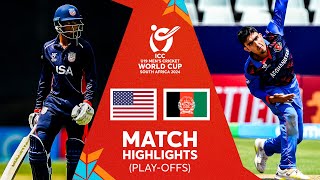 USA v Afghanistan  Match Highlights  U19 CWC 2024 [upl. by Dnomso]