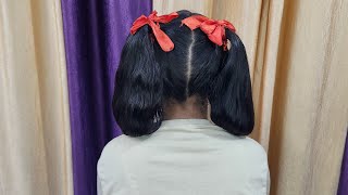 Double Folded Ponytail With Ribbon  Requested Video  Doorway to Beauty [upl. by Arag]