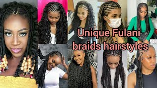 Flip over Fulani braids hairstyles for elegant ladies  Fulani cornrows hairstyles  Fulani braids [upl. by Ali28]