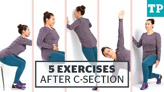 Postpartum Workout 5 exercises for after a Csection [upl. by Chris]