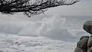 High Waves Along 17 Mile Drive at Pescadero Point California [upl. by Adallard]