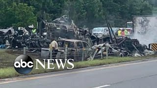 10 dead after 18car crash on Alabama highway [upl. by Drugge404]