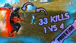 B2K 1 VS 4 CRAZY GAMEPLAY  33 KILLS 🔥 [upl. by Llednov]