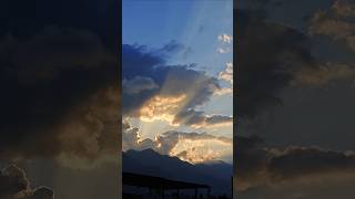 Beautiful sky with sunlight and clouds vlog sunset nature skynature music sunnysky [upl. by Eceinehs]