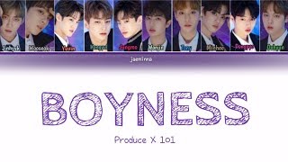 PRODUCE X 101 프로듀스X101  Boyness 소년미少年美 Color Coded Lyrics HanRomEng [upl. by Llednov]