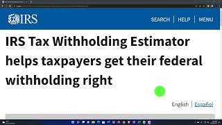 IRS Tax Withholding Estimator helps taxpayers get their federal withholding right 150 [upl. by Broddy]