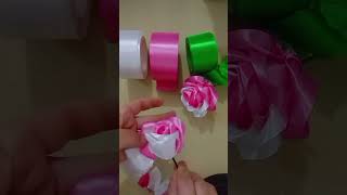 Bunga pita satin dua warnaSatin ribbon flower makingdiy craft satinribbonflower pitasatin [upl. by Georgia836]