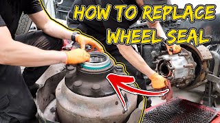 How to Replace A Wheel Seal on Semi Wheel Seal Leak Wheel Seal Installation100kMiles Inspections [upl. by Ab]