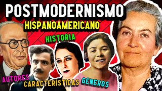 POSTMODERNISMO en HISPANOAMÉRICA Historia géneros características autores y obras [upl. by Romalda]