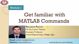 Lecture3 Get familiar with MATLAB commands HindiUrdu [upl. by Elocon]