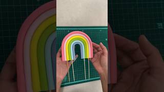 Fondant rainbow cake topperHow to make rainbow theme fondant cake birthdaycaketopper cake [upl. by Kinimod445]