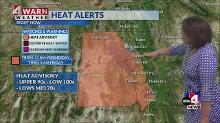 Sizzling heat takes over the Wasatch Front with heat alerts in place [upl. by Aihsekan582]