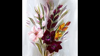 Painting Gladioli in Acrylic Flower Painting Gladiolen malen in Acryl Blumenmalerei V415 [upl. by Mackay186]