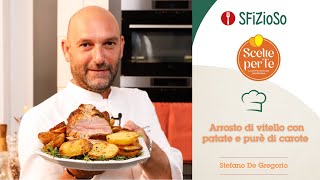 Arrosto di vitello con patate novelle e purè di carote I Ricetta tradizionale I Chef Deg [upl. by Ignace]