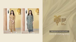 Printed Cotton Kurti Set [upl. by Damalas]