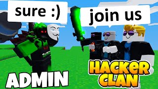 I Tried Out for a HACKER Clan as an ADMIN Roblox BedWars [upl. by Emera]