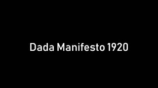 Francis Picabia I Dada Manifesto 1920 [upl. by Russ]