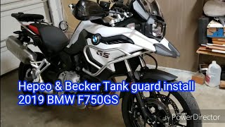 How to install Hepco amp Becker Tank Guard on 2019 BMW F750 F850 GS Motorcycle [upl. by Bartley]