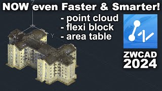 ZWCAD 2024  New Features Point Cloud Flexi Block Area Plan [upl. by Ryann]