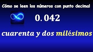 02 Números decimales ¿Cómo se leen décimos centésimos milésimos [upl. by Axel906]