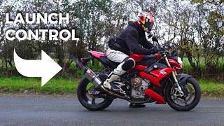 BMW S1000R Launch Control with FULL Exhaust System [upl. by Roane]