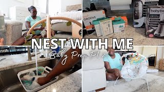 NEST WITH ME  38 WEEKS PREGNANT BABY HAUL WASHING BOTTLES ASSEMBLING FURNITURE BABY PREP [upl. by Ziagos]