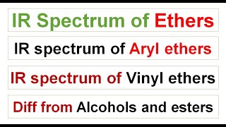 FTIR19  IR spectrum of Ethers  FTIR spectroscopy  Difference from Esters amp alcohols [upl. by Ecneralc]