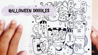 Halloween Doodle  Doodle Monsters  Doodle Spread  Happy Halloween  2023 [upl. by Erdnoid]