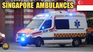 Singapore Civil Defence Ambulances Responding Central Fire Station COMPILATION [upl. by Patrich272]